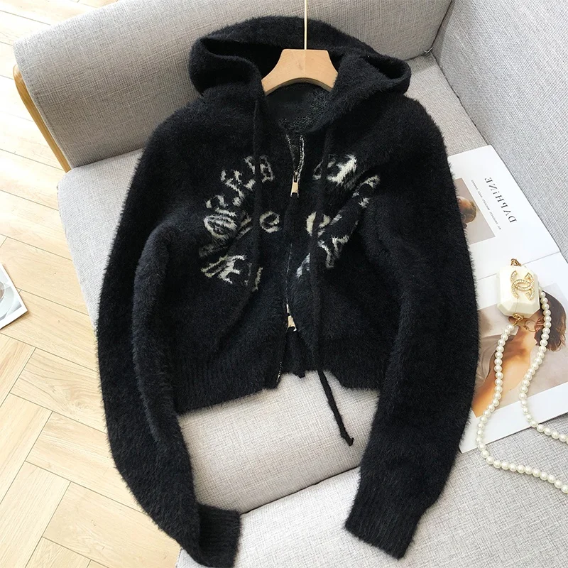 

Дизайн Sensation Брендовый трикотаж Свитер с капюшоном Кардиган Верхняя одежда Утягивающая длинная застежка-молния Све Обычный тонкий