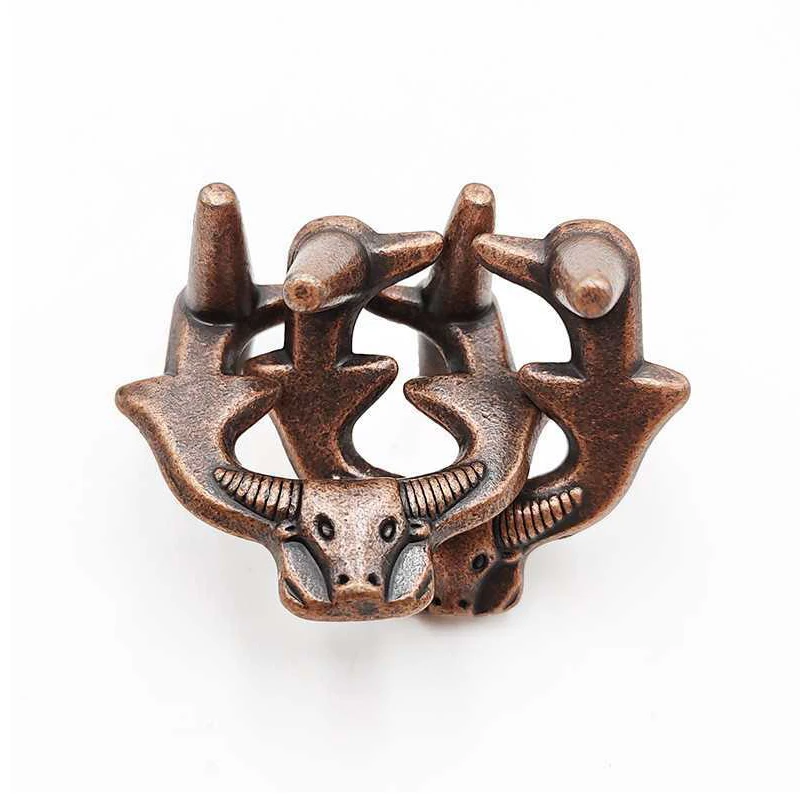 

﻿﻿﻿﻿Magic IQ Ox Head Lock Puzzle for Adults Kids Logic Mind Challenge Classic Metal Brain Teasers Educational Toys Gifts