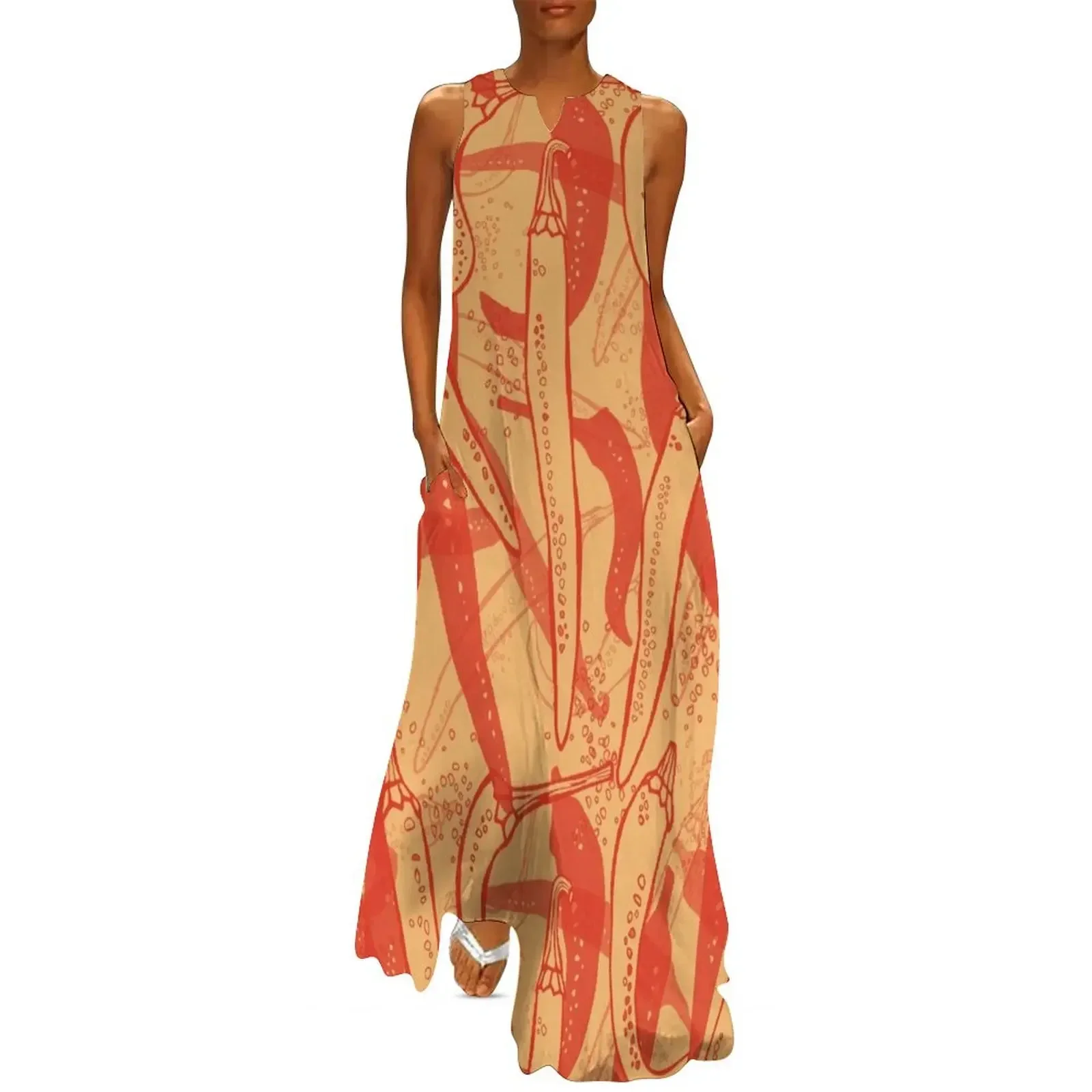 

Red Hot Chili Pepper Long Dress luxury women's party dress evening prom bandage dress women's evening dresses