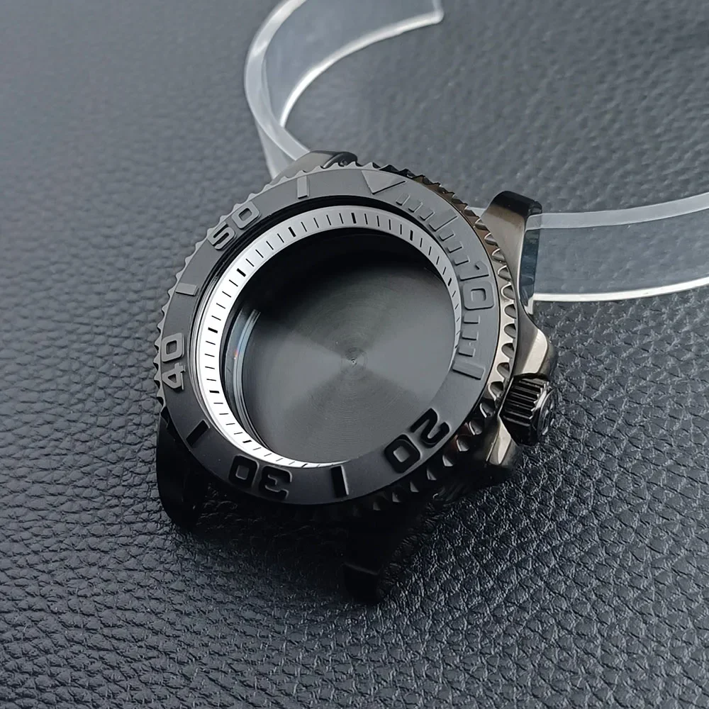 NH35 High-quality 40.5mm Silvery/black GMT Have Chapter Ring Steel Case Fit NH34 NH35 NH36 Movement Sapphire Glass Watch Box