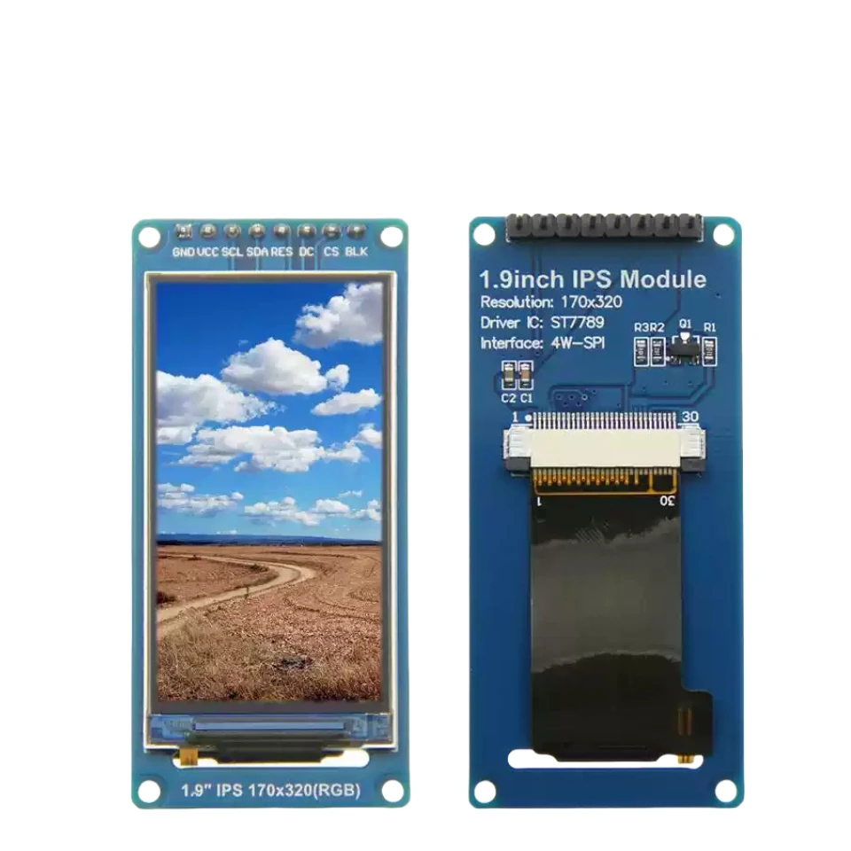 1.9 Inch IPS Full Angle TFT Display Screen LCD Screen Color Display Module SPI Serial Port High-definition 170x320 ST7789