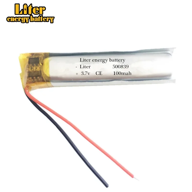 

3.7V 100mAh 500839 lipo rechargeable battery lithium polymer for MP3 bluetooth watch pen MID headset headphon video pen