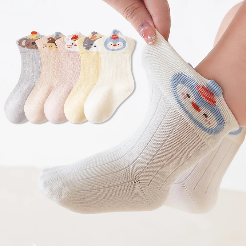 Cartoon Kids Socks Soft Cotton Children Socks Cartoon Breathable Elastic Socks For Infant Toddler Boys Girls