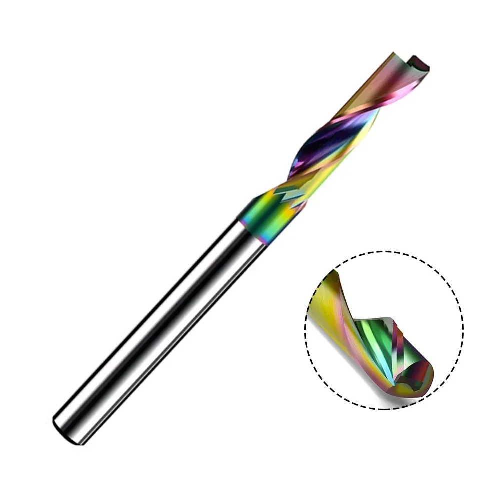 Punching Step Drill 1pc Single Flute Solid Tungsten Carbide Alloy End Mill, DLC Coating Milling Cutter For Aluminium