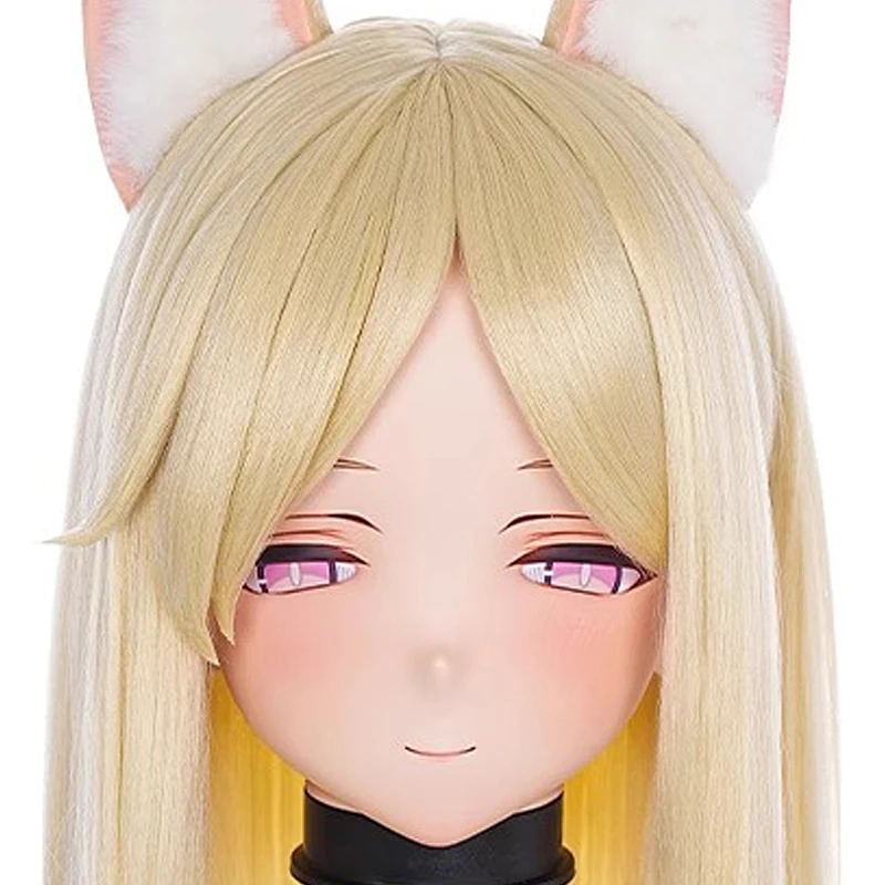 

(MEO0104) Customize Handmade Full Head Lockable Crossdress Male to Female Japanese Cartoon Anime Game Character Kigurumi Mask