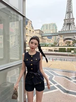 High-waisted denim shorts Y2k American dark blue women's 2026 spring and summer fashion hip-hop goth casual slim shorts - Image 3