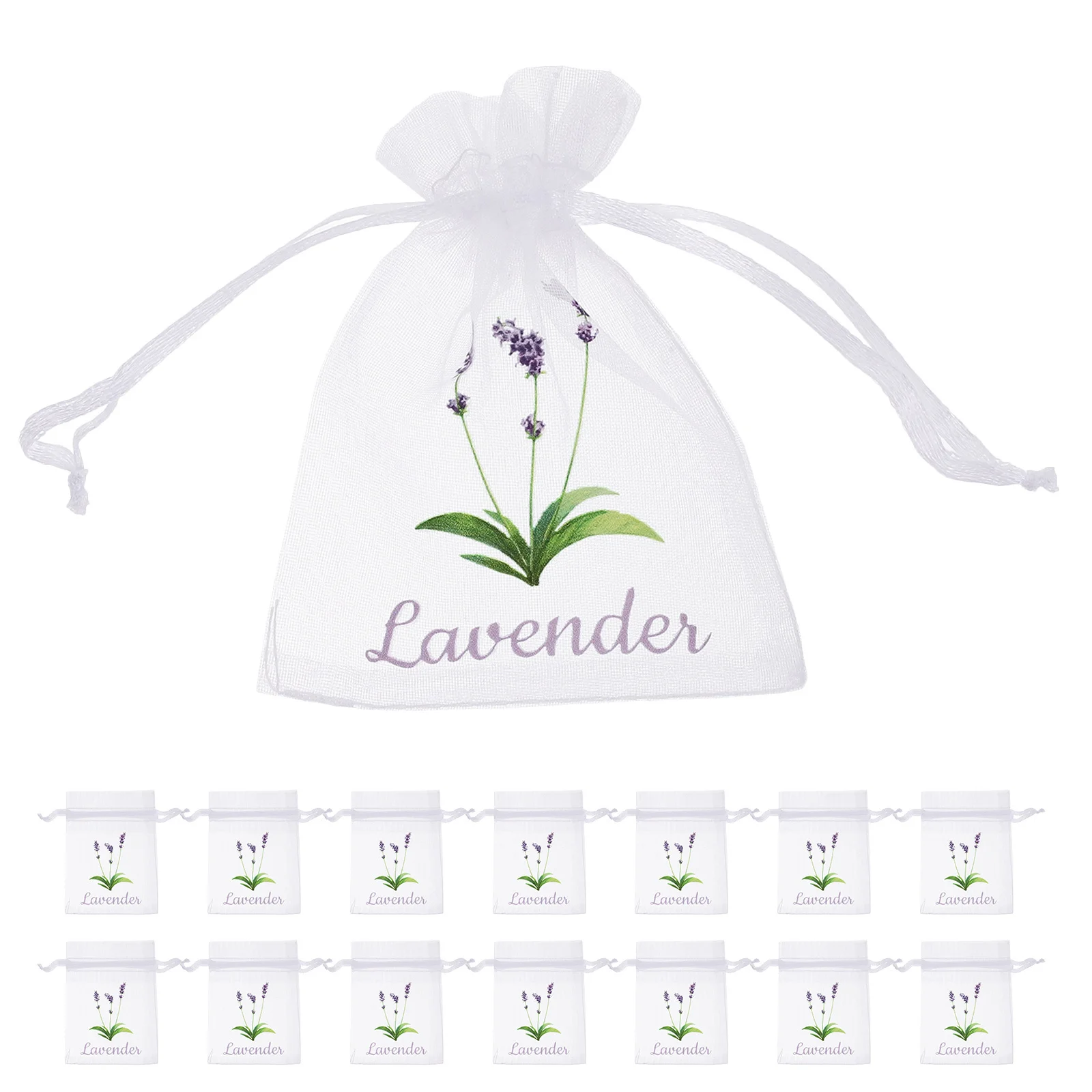 

40pcs Empty Lavender Sachets Drawstring Bag 3.54X2.75X0.04" Mesh Pouch For Herb Dried Flower Storage Home Fragrance Wardrobe