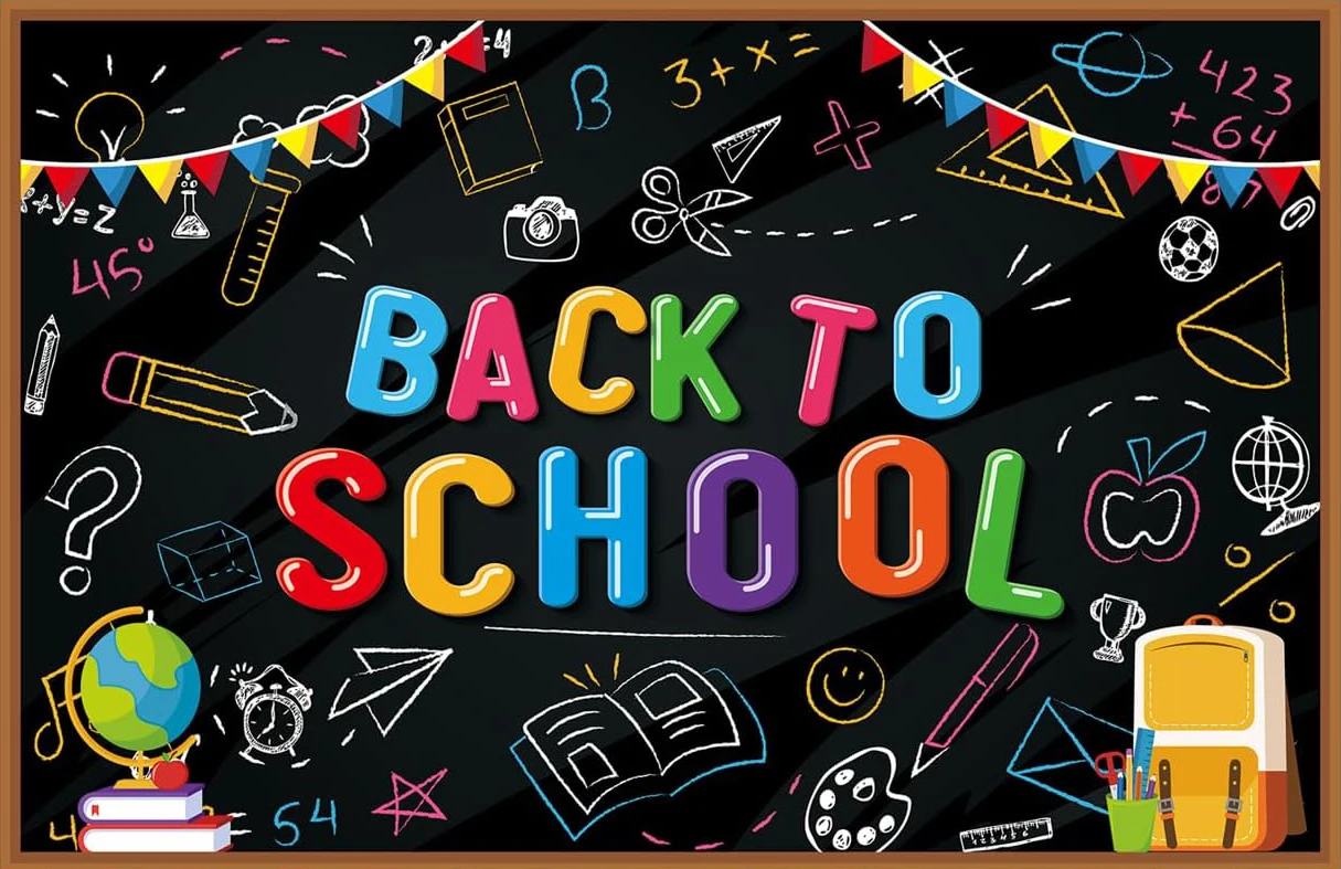 

Welcome Back To School black chalkboard backdrops High quality computer print party supplies Photography Studio Backgrounds