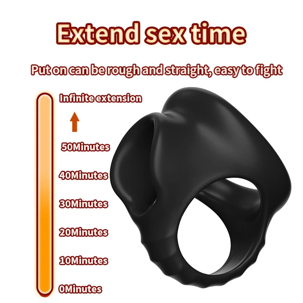 Newest Cock Ring Penis Ring SM Scrotal Bind Chastity Cage For Men Longer And Harder Erection Delay Ejaculation Toy on Couple Sex