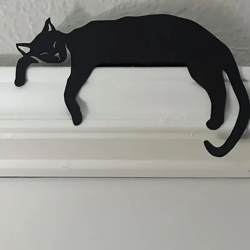 1 Pc Cat looking Up Door Topper Decoration Wooden Over Door Lintel and Signs BIdeal for Kitchen Organization Rustic Home Decor