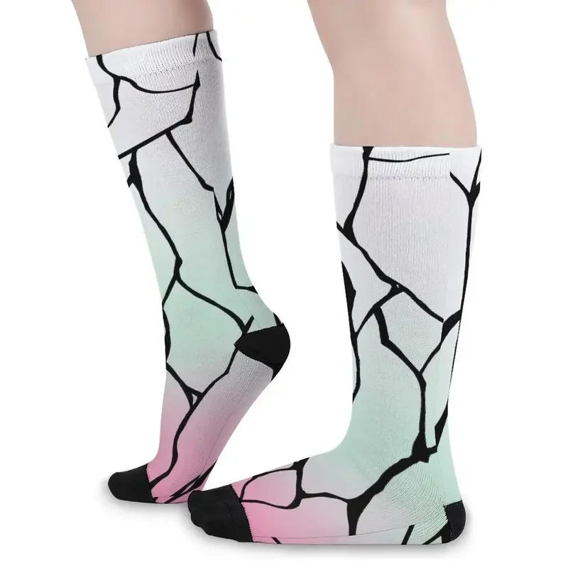 Y2K Shinobu kochou butterfly stockings women cosplay K-kimetsu no Yaiba anime soft casual outdoor socks anti sweat pattern SoC