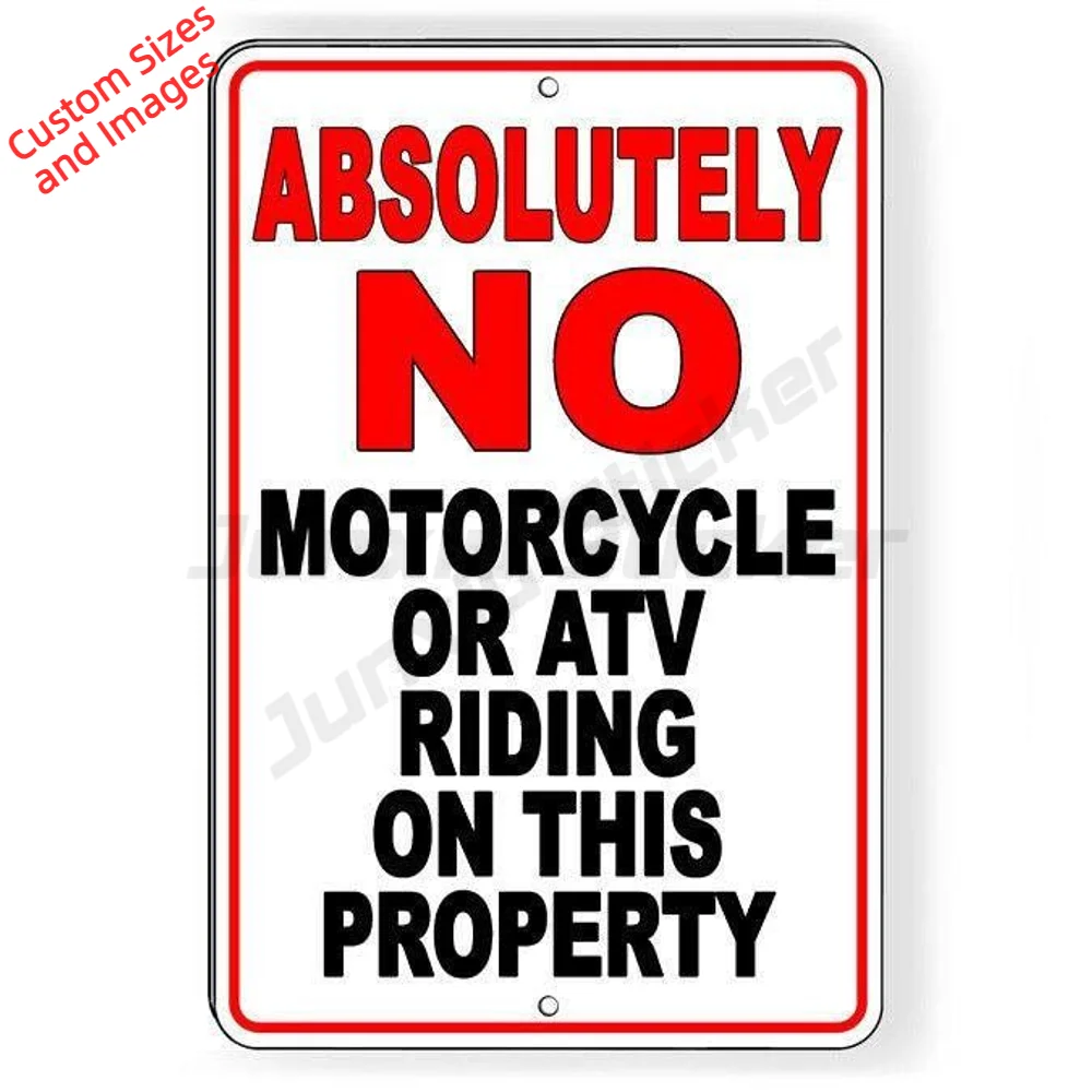 No Motorcycle Or ATV Riding On This Property Vinyl Sticker Waterproof UV Resistant For Gate Entrance And Fence Decal Notice