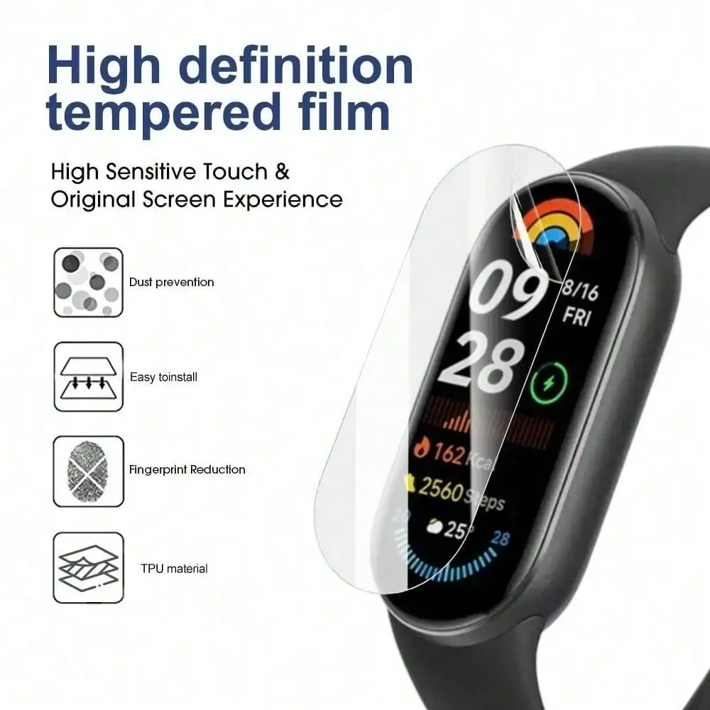 3pcs Hydrogel Film Compatible with Xiaomi Mi Band 10 9 Smart Watch Screen Protector Anti-scratch Soft Film High Transparency