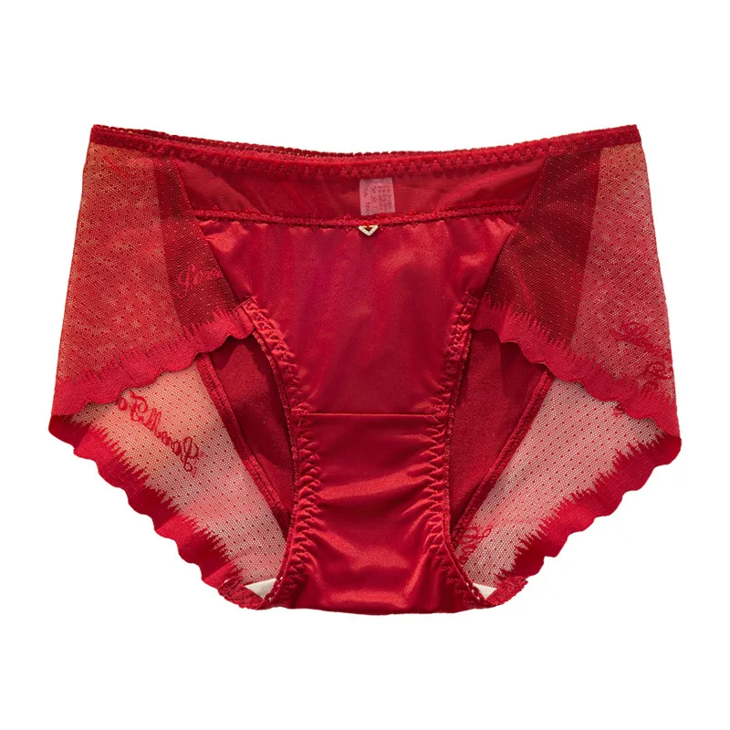 Calcinhas de renda para mulheres, seda 100% real, lingerie sexy, cuecas femininas confortáveis, cuecas aconchegantes, roupa íntima vírula, 3 peças por conjunto, 2024