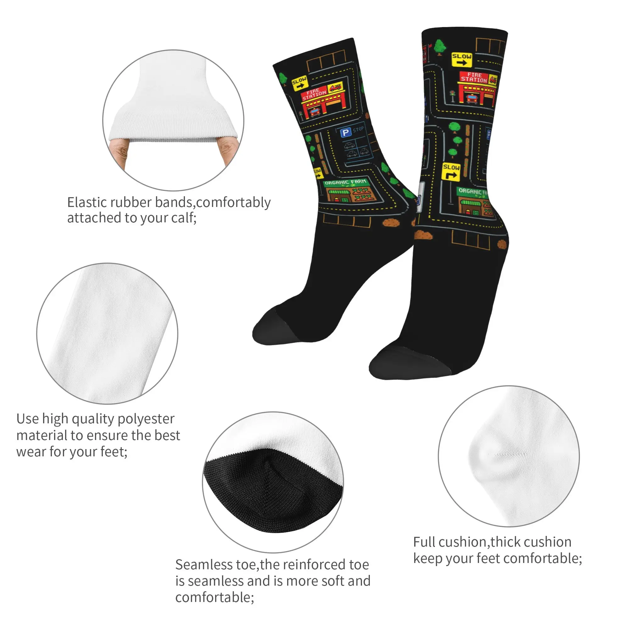 Retro Tired Dads Club Car Race Track On Dad Basketball Socks  Polyester Middle Tube Socks for Unisex Breathable