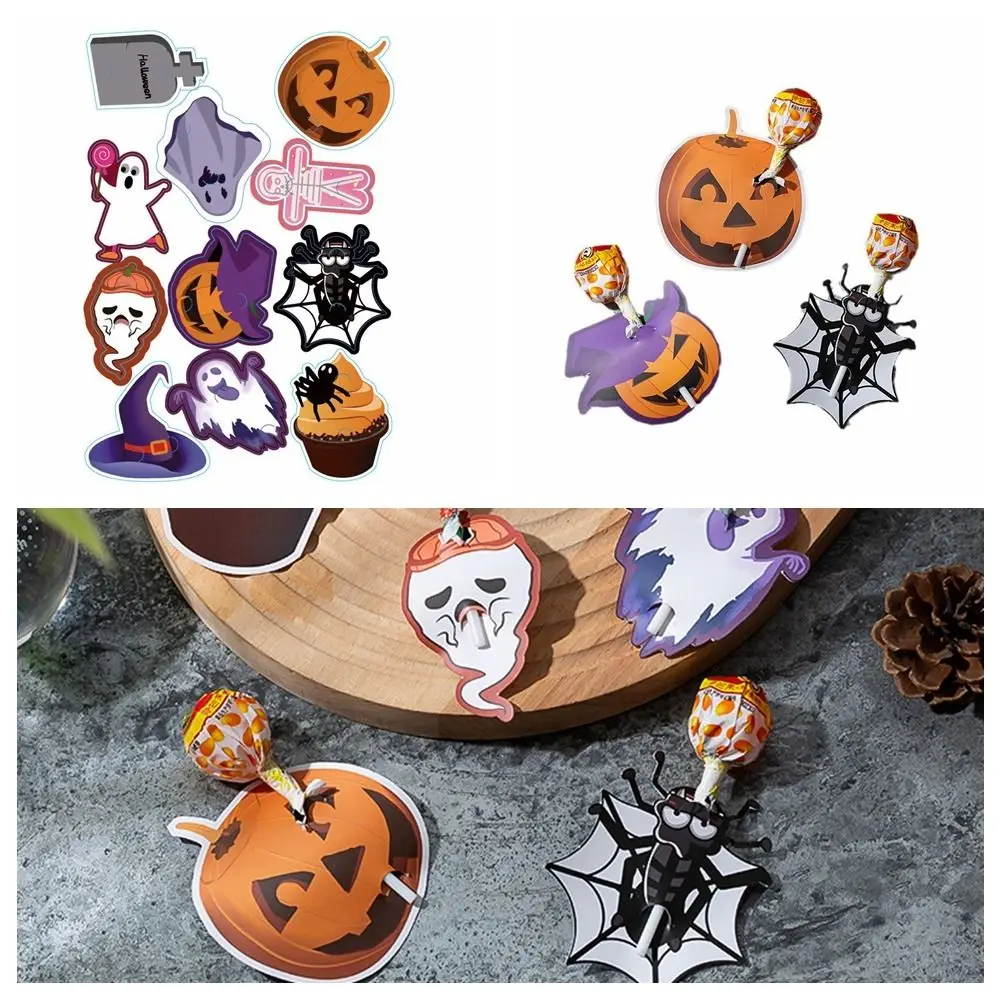 

2sets Orange Pumpkin Halloween Card Cute Ghost Gift Candy Package DIY Handmade Message Card Helloween