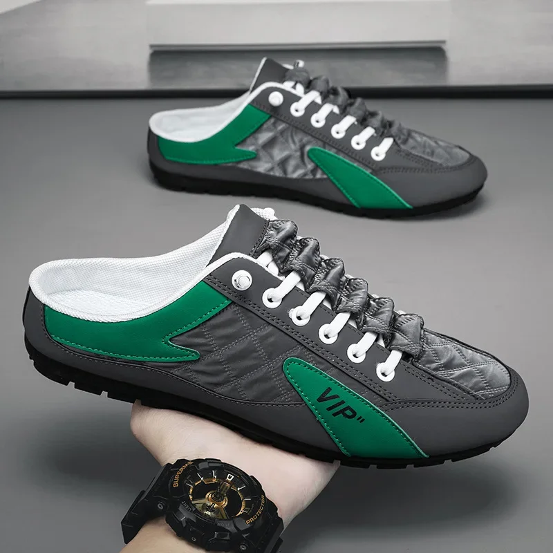 

Man's Flat Sneaker Male Slipper Loafers Men Trendy Slippers for Men Summer Walking Half Slippers Anti-Slip Men's Casual Shoes
