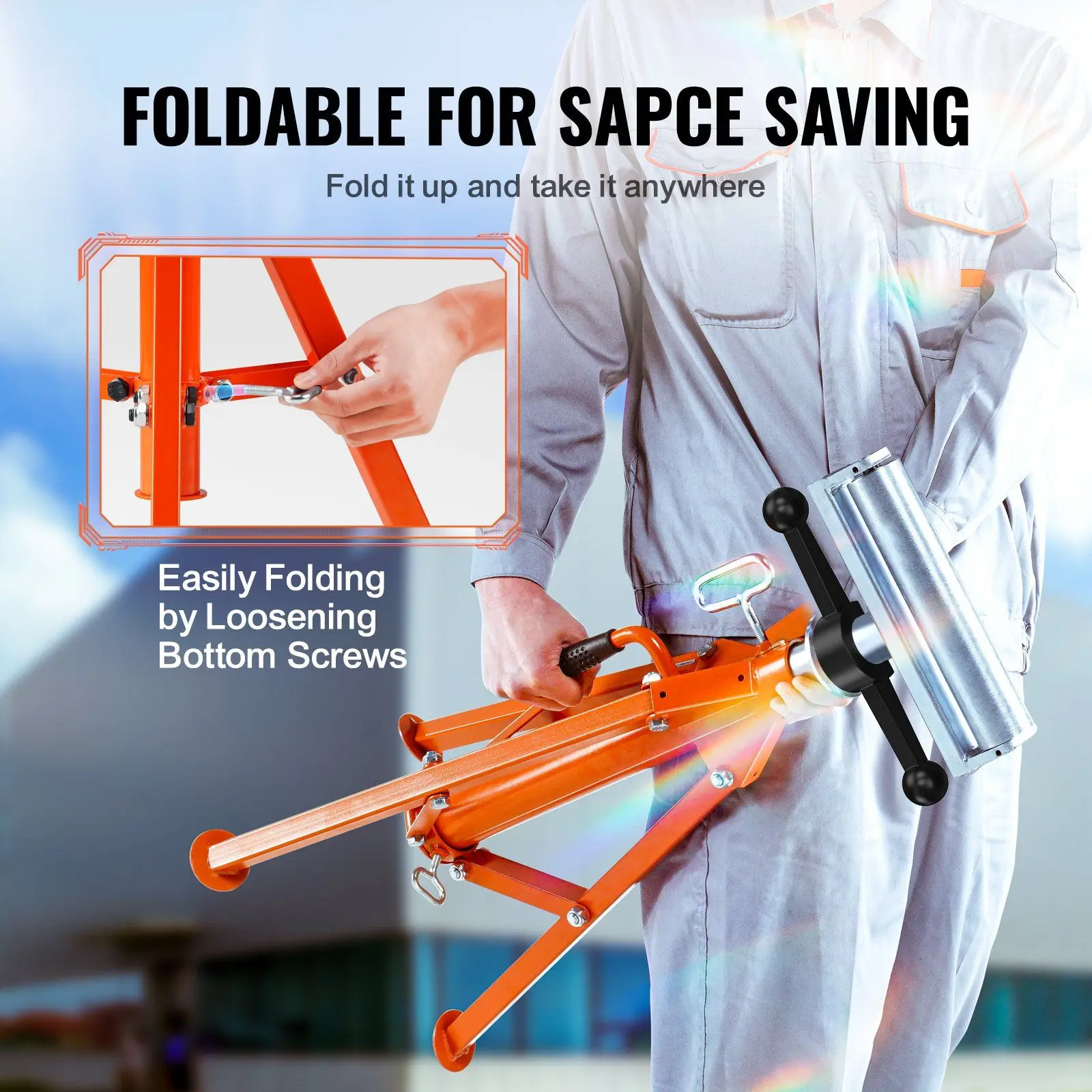 Statif Rol Berat Kapasitas 2500 LBS, Tinggi Dapat Disesuaikan 27,6-52 Inci, Dapat Dilipat untuk Penyangga Mesin Gergaji Meja, Planer, dan Sander