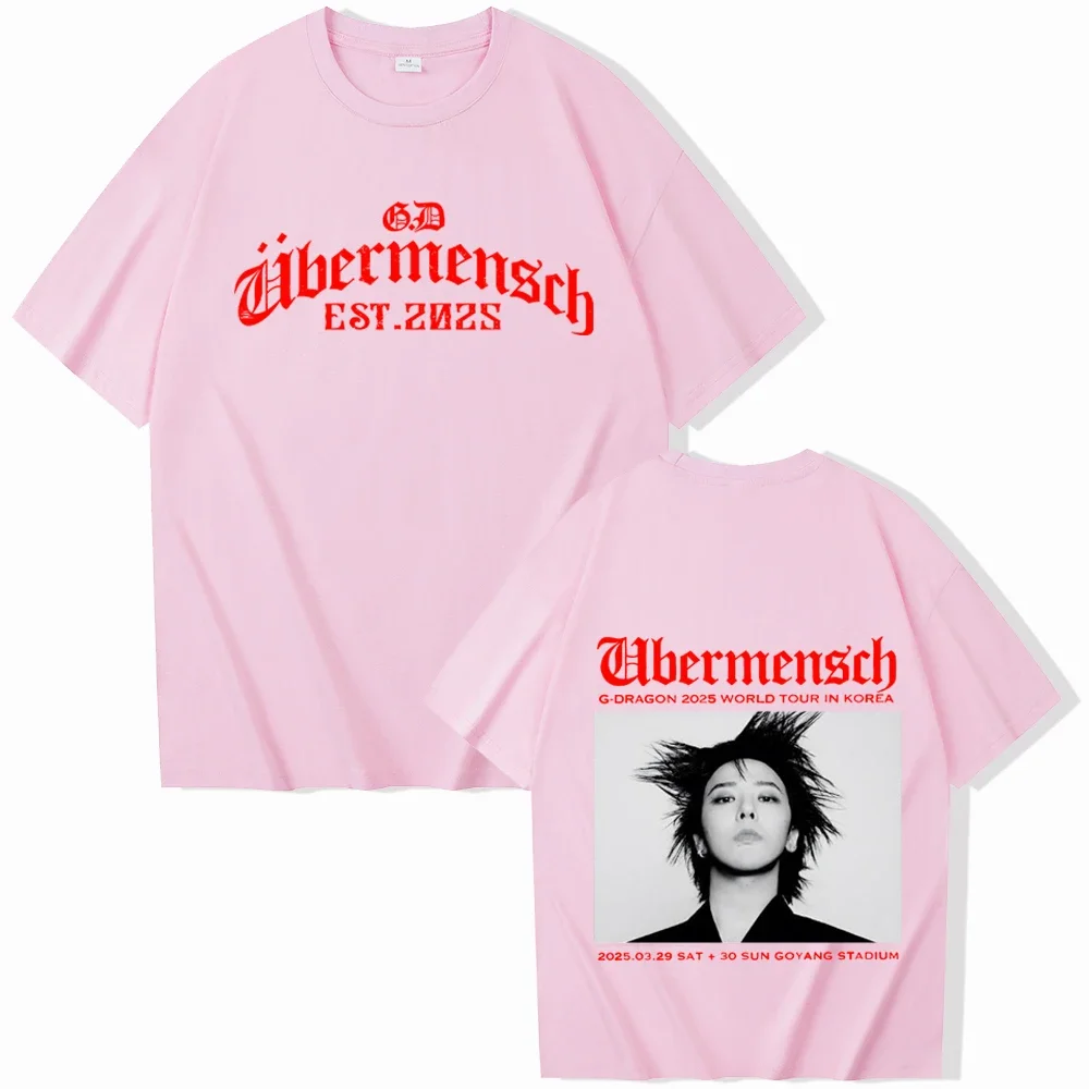 Gdragon-Ubermensch World Tour 2025 เสื้อยืดผู้หญิง Harajuku O-คอเสื้อลําลองฤดูร้อน