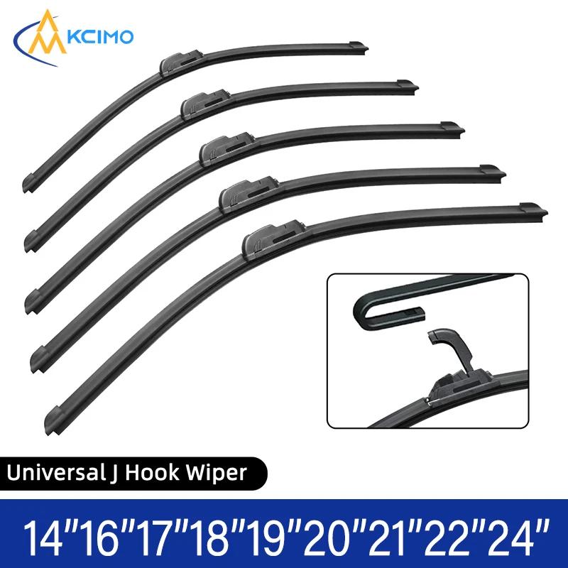 Car Universal Soft Rubber Strip J/U-shaped Wiper Blade Front Wiper Glass Cleaner Wiping Blade 14 