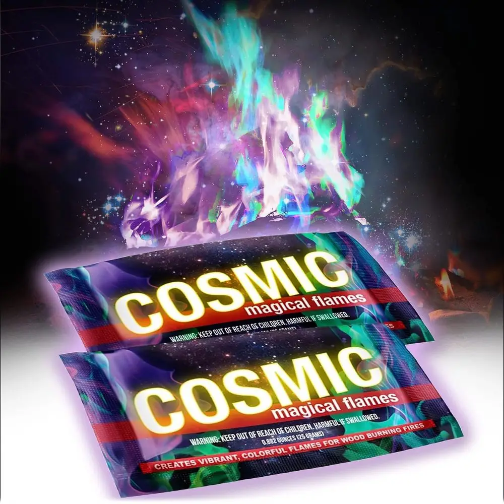 Color-Changing Fire Pit Packets - 25 Pack, Ideal for Camping, Bonfires, and Outdoor Entertainment