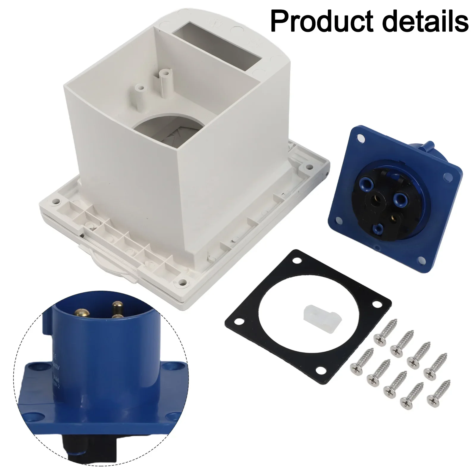IP44 Waterproof Socket RV External Socket Embedded Socket For RV External Power Input For RVs 15.5*12.5*11.3cm