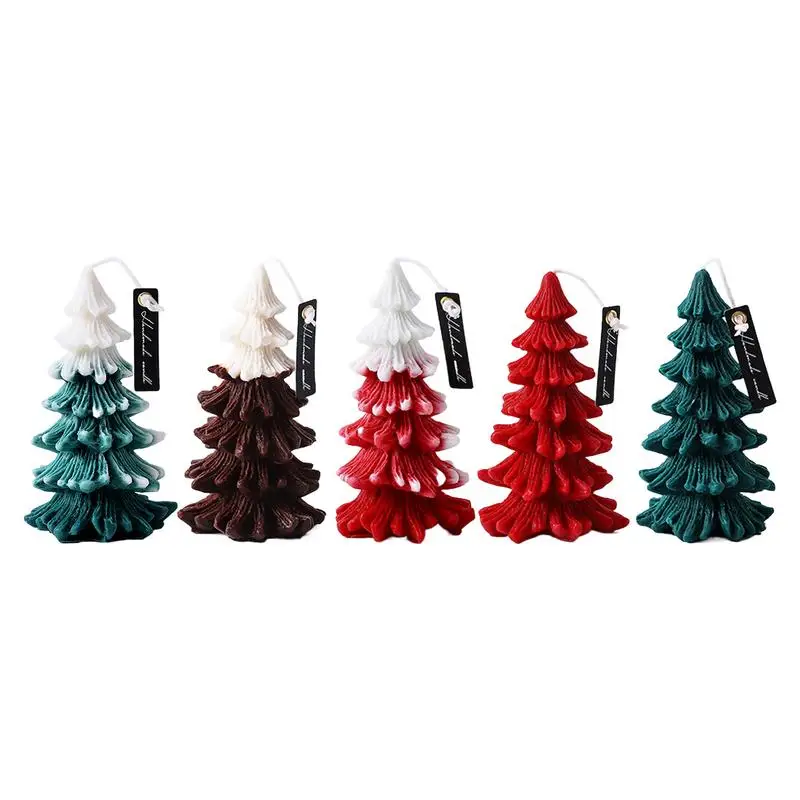 Candele profumate a forma di albero di Natale Candele per aromaterapia carine Candele Decorazioni da tavola per le vacanze invernali della vigilia di Natale