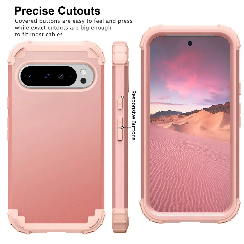 3IN1 Shockproof Case for Google Pixel 9 Pro 5G Case Phone Coque Pixel 5 Pixel8 A 3 XL 4 3a 4a 5a 6a 8a 7 8 Pixel3 3XL Back Cover