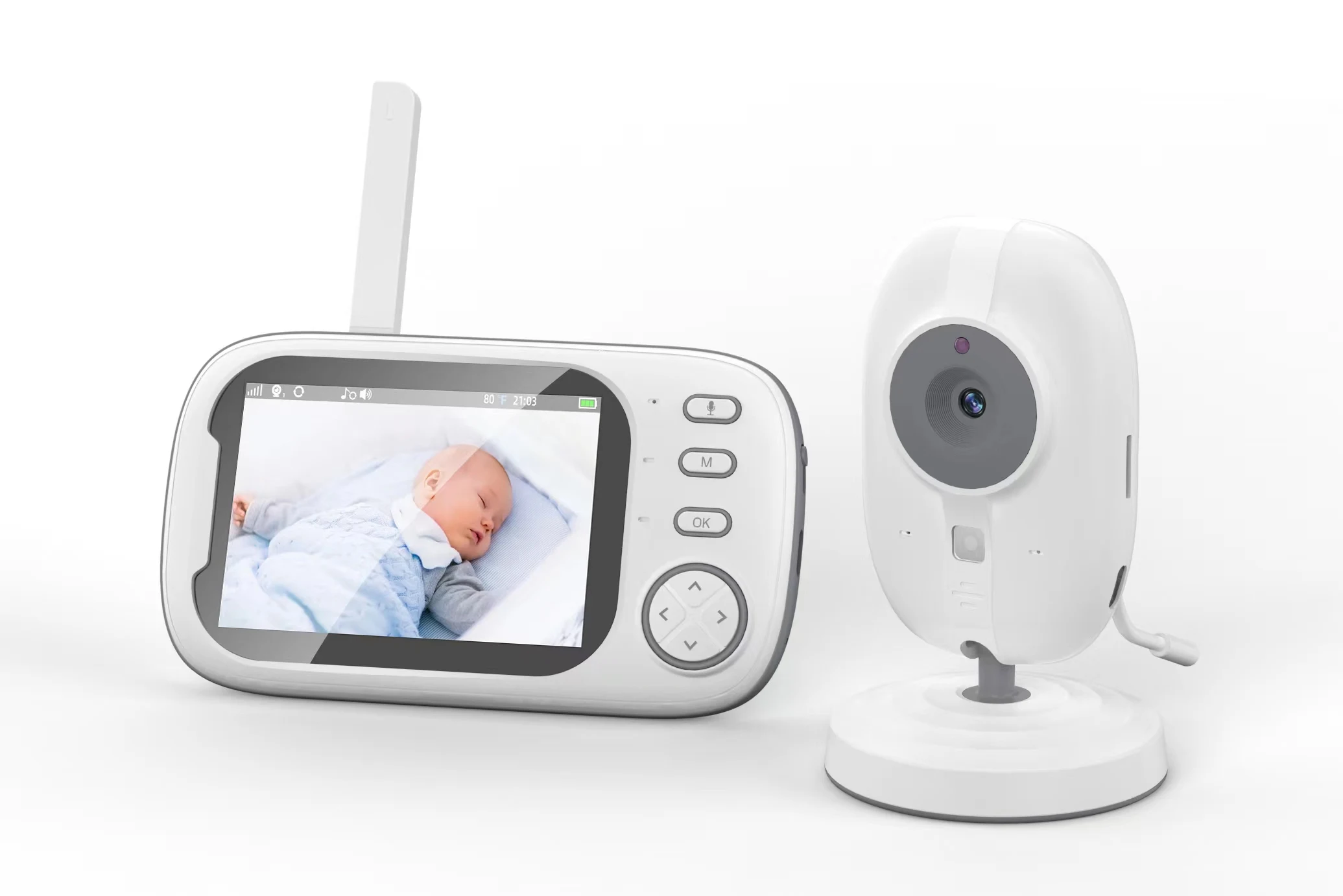 Lcd Display Infrared Night Vision Nanny Babyphone With Camera And Audio Baby Monitor