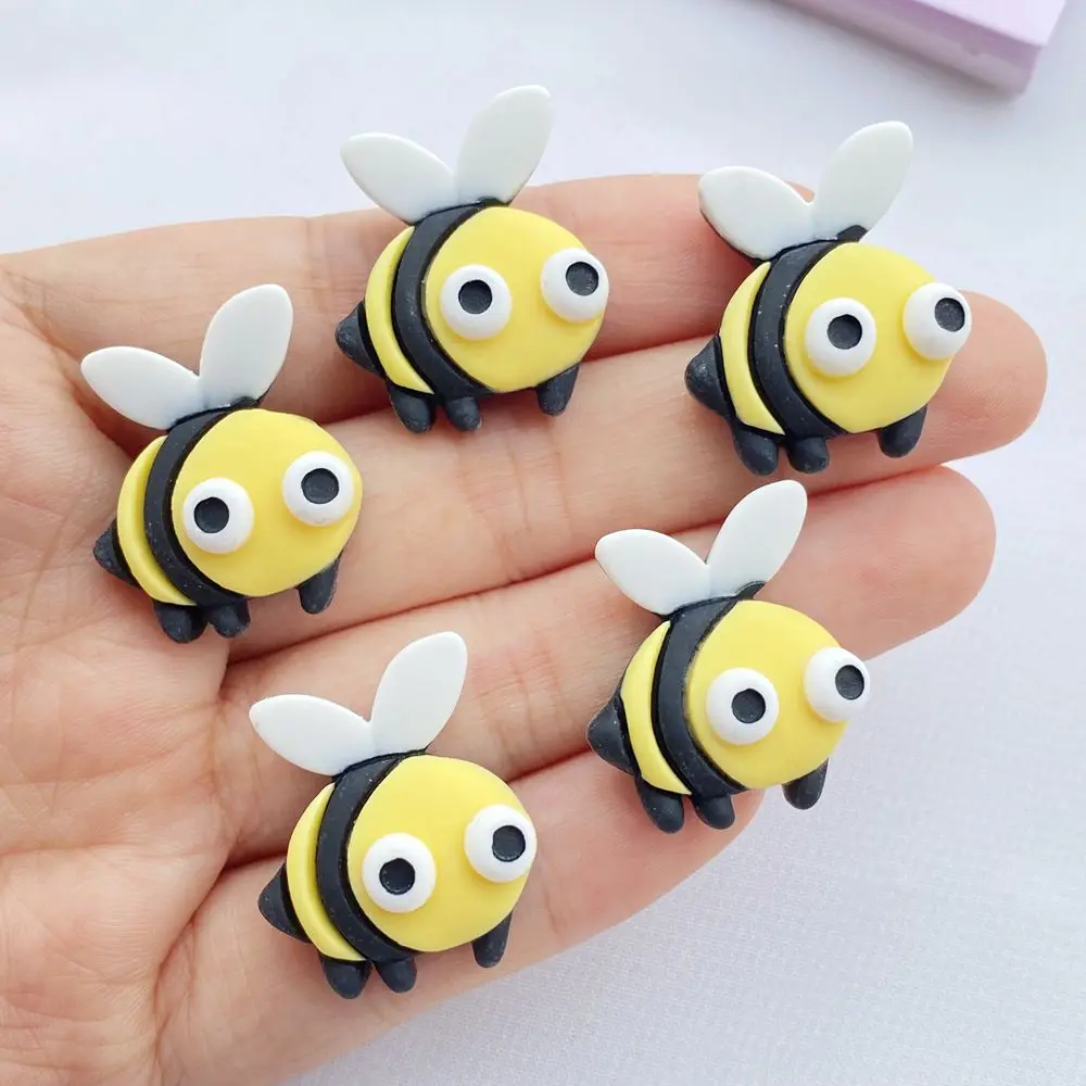 10Pcs New Cute Resin Cartoon Bee Series Flat Back Scrapbooking DIY Jewelry Craft Decoration Accessories