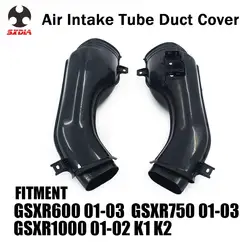 Tubo de admisión de aire negro para motocicleta, accesorio para SUZUKI GSXR600, GSXR750, 2001, 2002, 2003, GSXR1000, K1, K2, 01, 02, GSXR, 600, 750, 1000