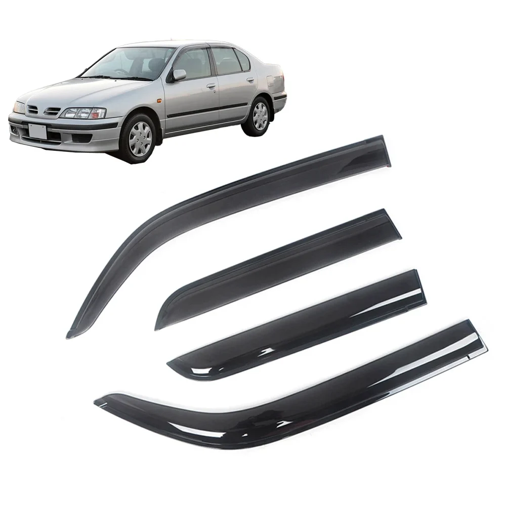 

Для Nissan Primera P10 P11 P12 1990-2007 боковое окно ветровой дефлектор козырьки черный дождевик дверной козырек вентиляционные шторы Ven