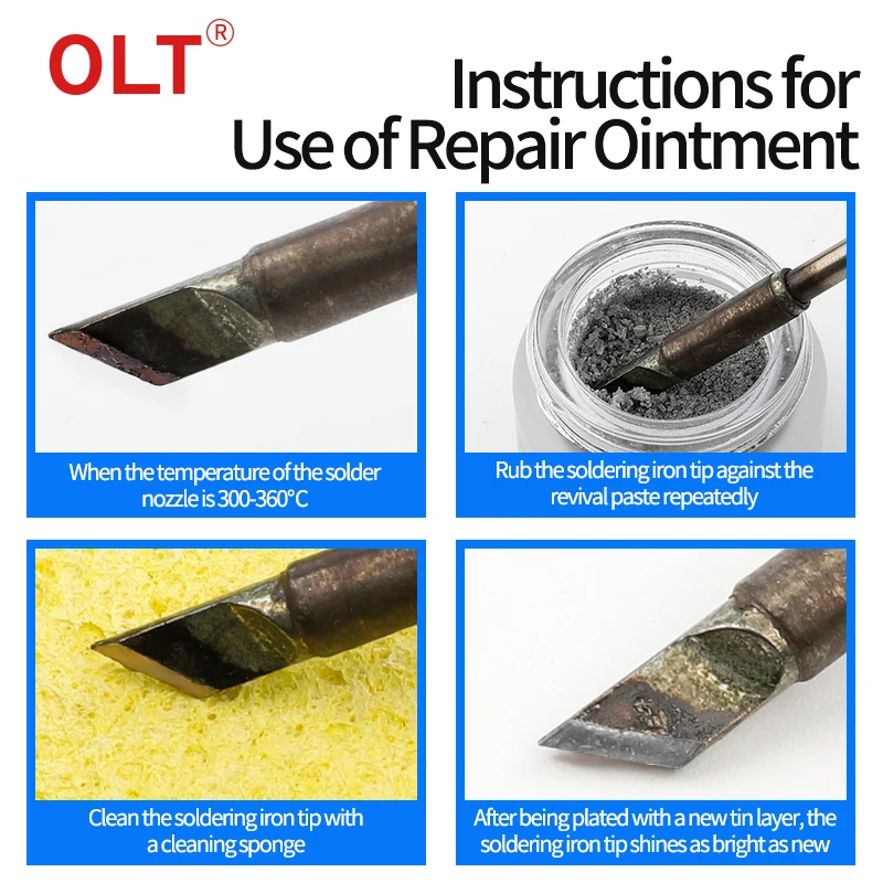 

Soldering Iron Tip Cleaning Paste Soldering Iron Tip Cleaner Remover Repair Tools Oxide Head Resurrection Oxidative Activator