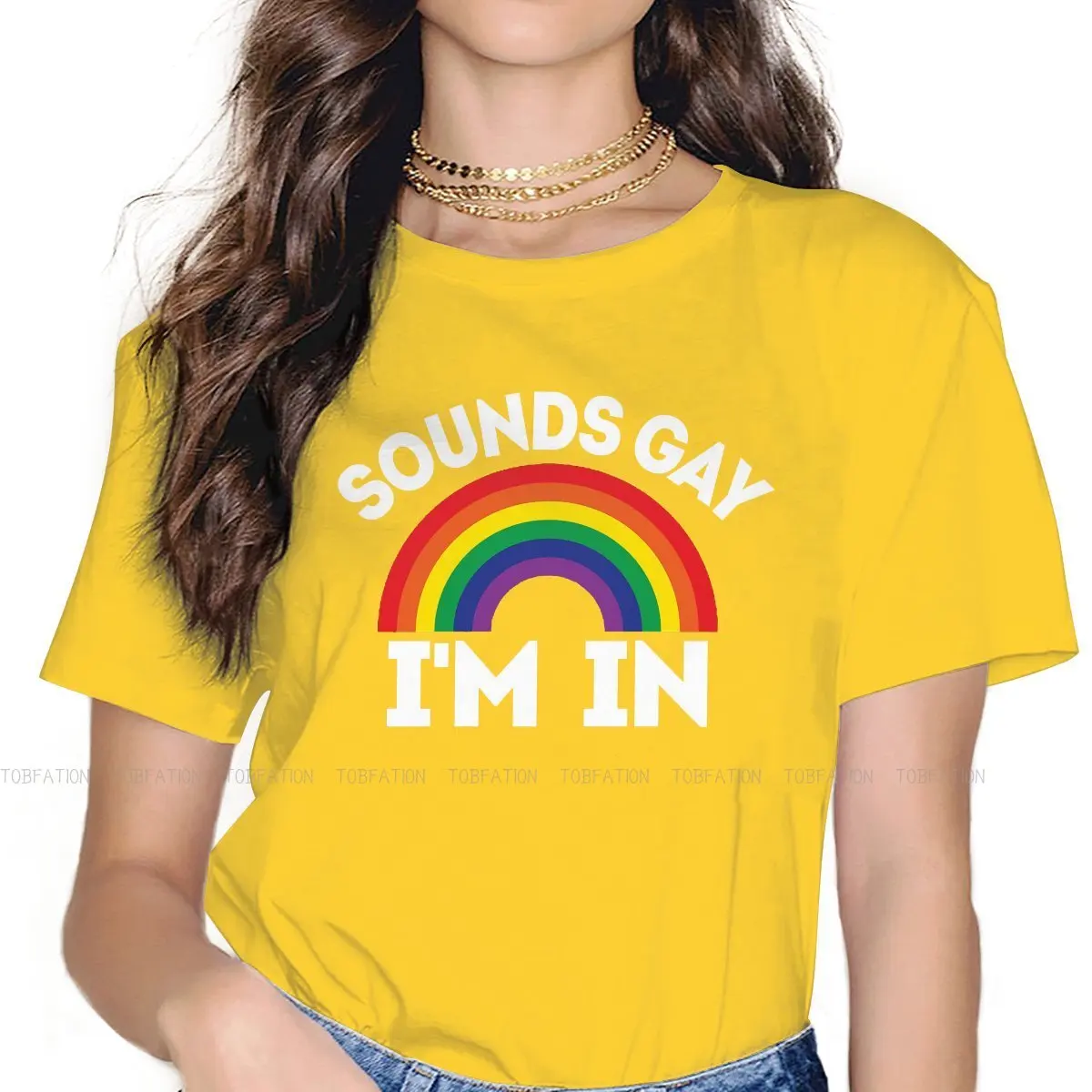 Sounds Gay I'm In Relaxed Fit Unique TShirt for Girl LGBT Rainbow 5XL New Design Graphic  T Shirt Ofertas