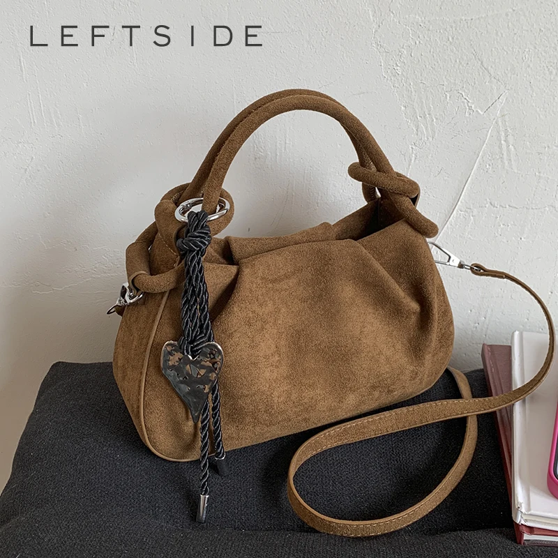 LEFTSIDE Small PU Leather Shoulder Bags for Women 2025 Luxury Designer Brand Trend Crossbody Bag Females Short Handle Handbags