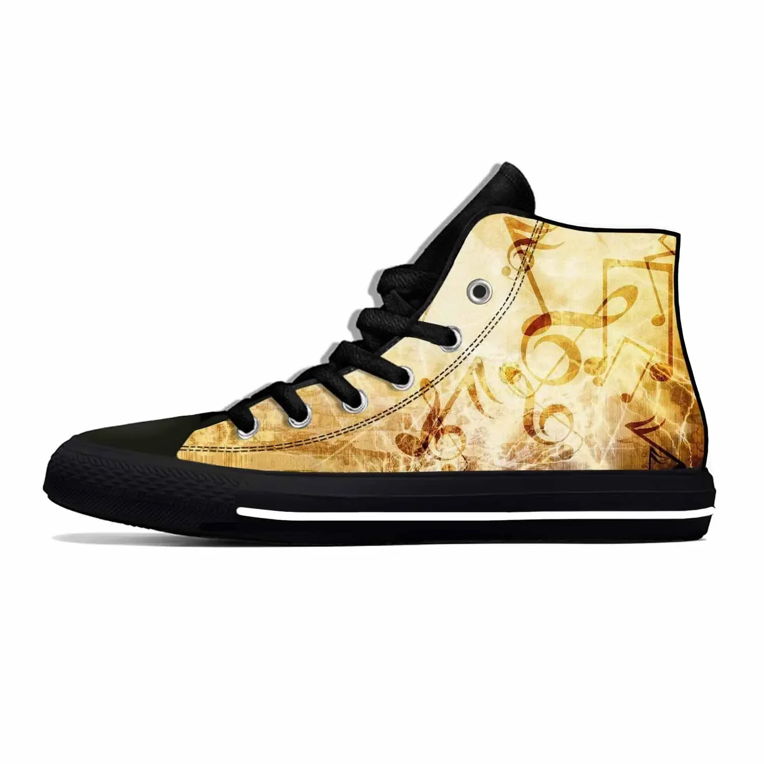 Anime Cartoon Manga Music Musical Notes Aesthetic Casual Shoes High Top Board Shoes Lightweight Breathable Men Women Sneakers