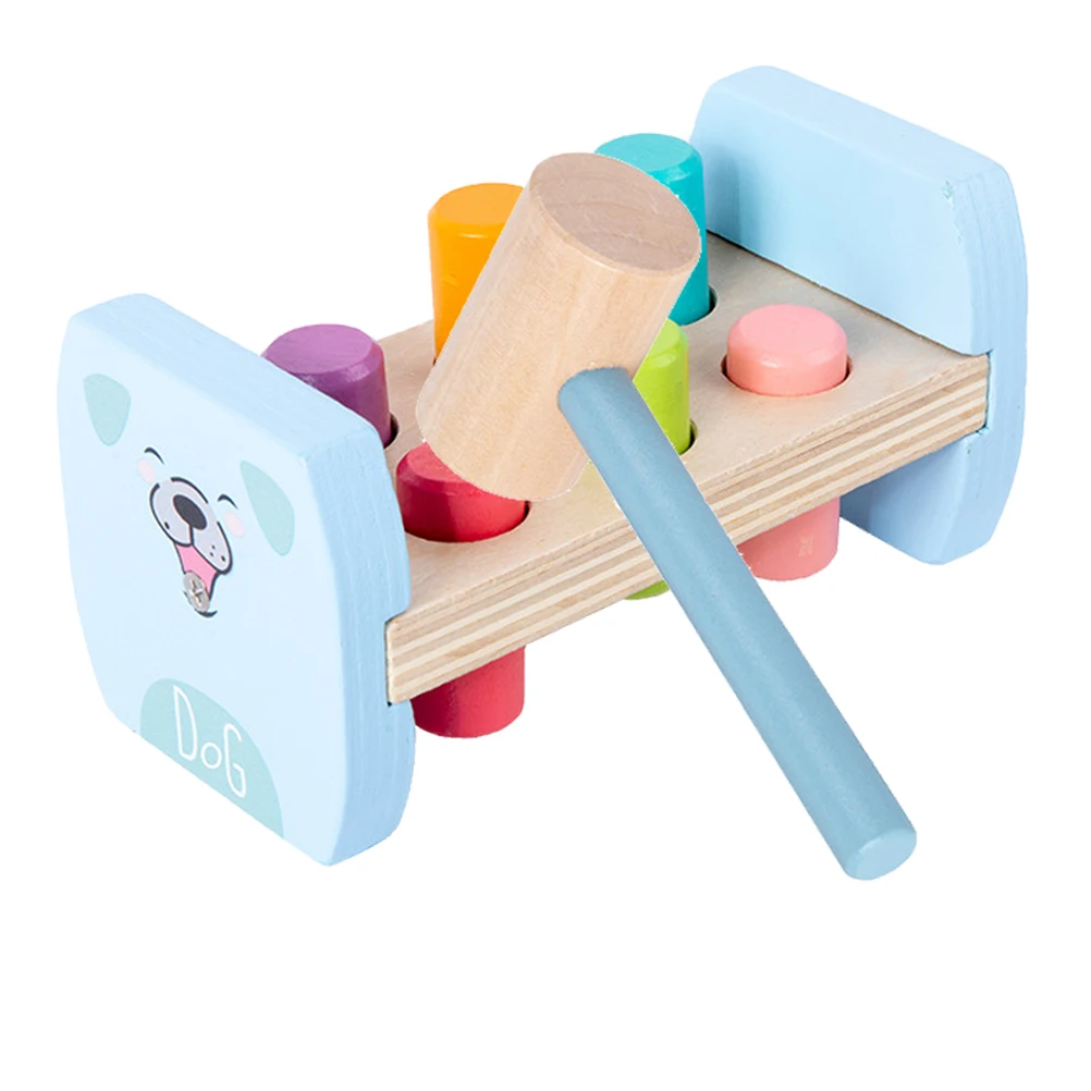 Vaguelly 1 Set Piling Table Hammering Toy Whack Game for Kids Educational Cognition Interactive Fun Plaything Knocking Activity