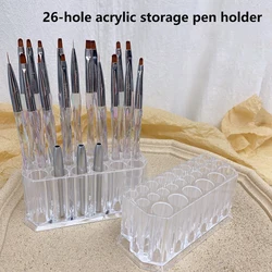 1Pcs 26 Holes Nail Brushes Storage Box Holder Organizer Makeup Brushes Pens Beauty Container Tool Kit Display Shelf Holder