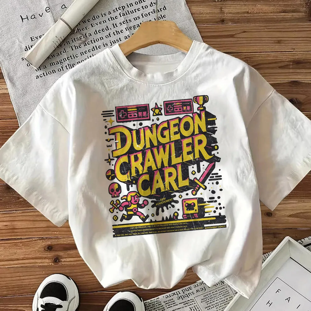 Dungeon Crawler Carl t shirt girl Retro cute japan 80s gyaru t-shirt harajuku kawaii scene  Psychedelic streetwear