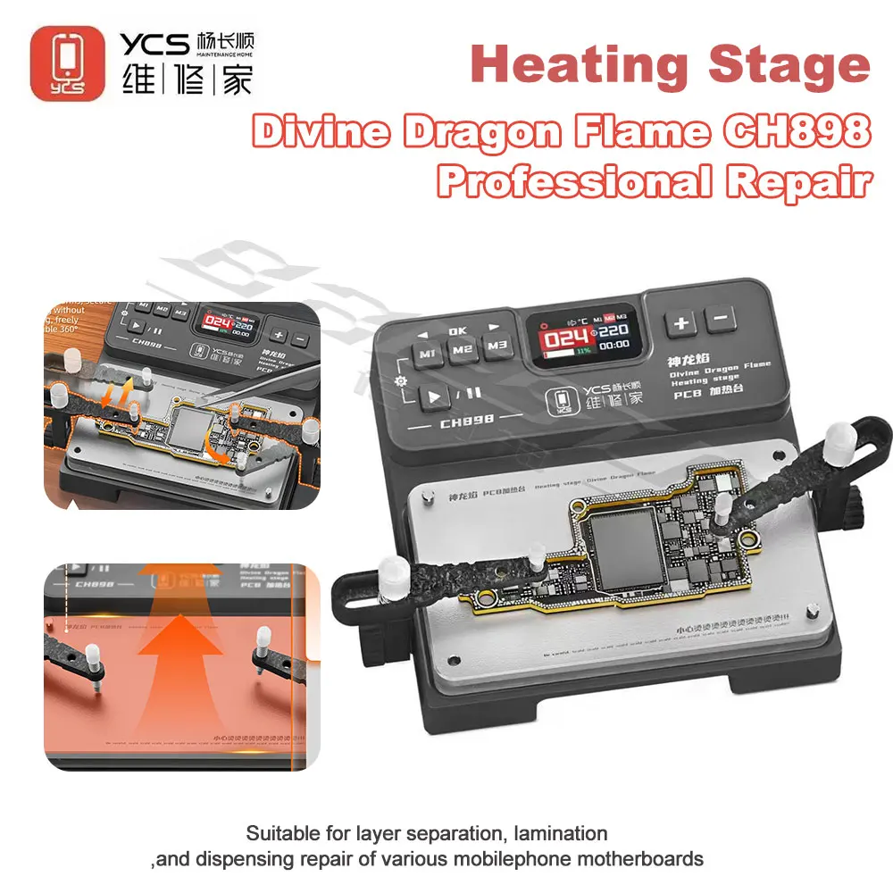 ycs-ch898-constant-temperature-heating-table-40-260℃-adjustable-pcb-motherboard-heating-station-phone-repair-warming-platform