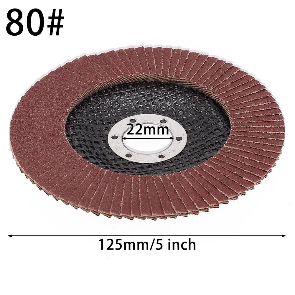 3pcs Sanding Disc 40/60/80/120 Grit Flap Discs 5In Grinding Discs Sanding Wheels For Angle Grinder Finishing Grind Polish Tool