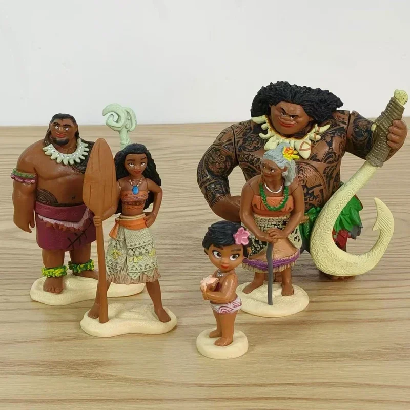 10 Pçs/set Disney Moana Figura de Ação Maui Gramma Tala Tui Tamatoa Heihei Galo Pua Pig Hawk Pvc Modelo Crianças brinquedo de presente