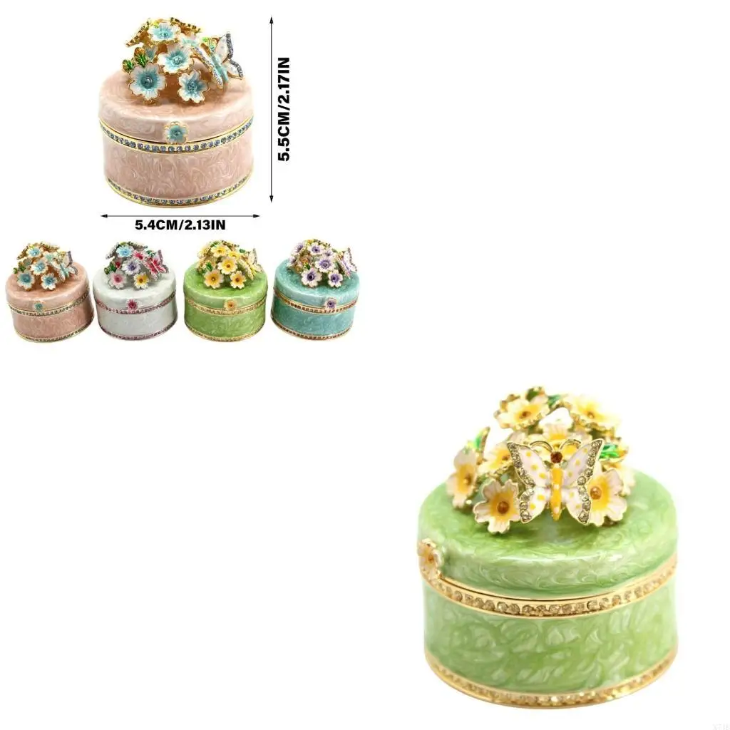 

Jewelry Convenient Butterfly and Flower Jewellery Storage Container Portable Earrings Necklaces Display Box