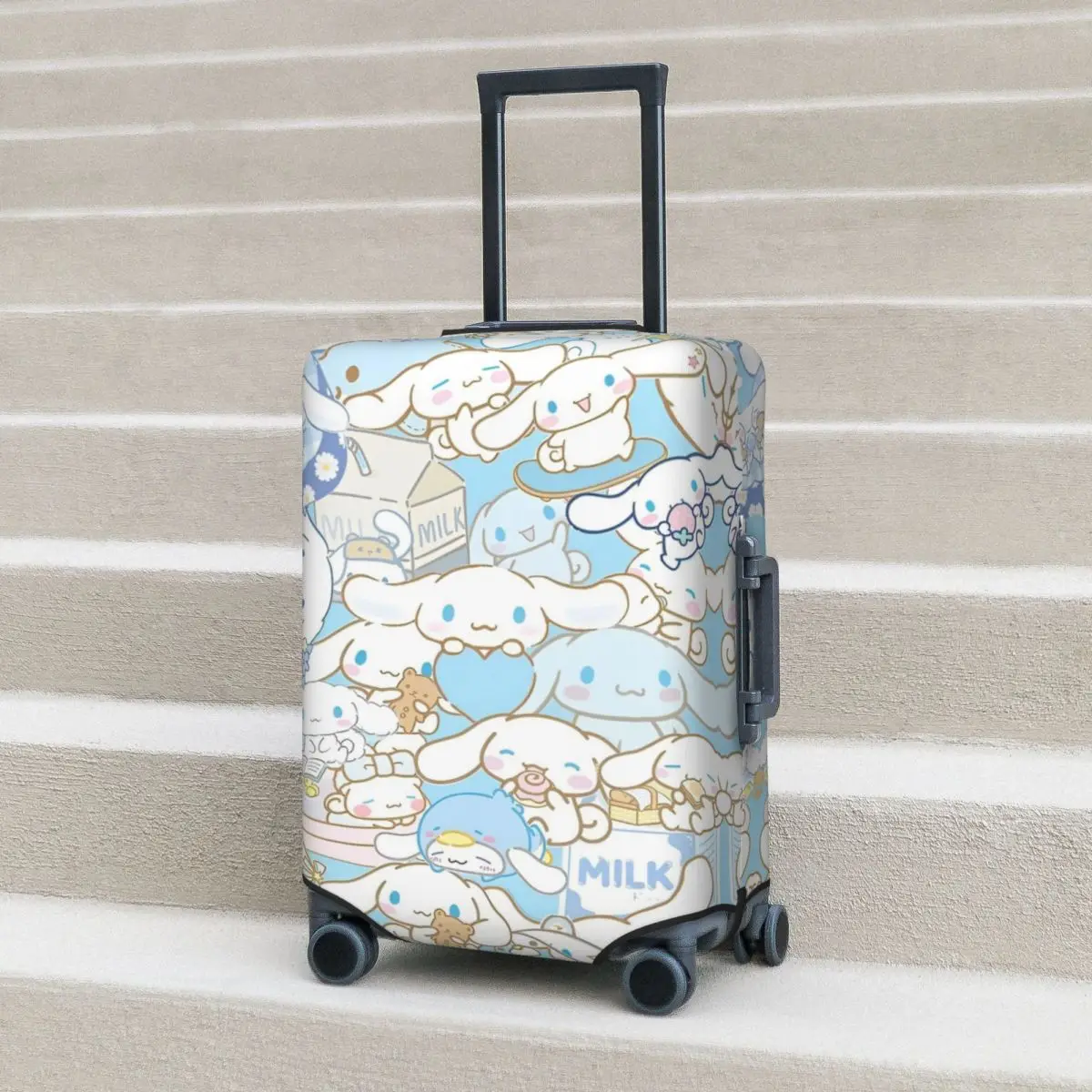 

MINISO Cute Cinnamoroll Suitcase Cover Vacation Cruise Trip Kawaii Cartoon Fun Luggage Supplies Protection