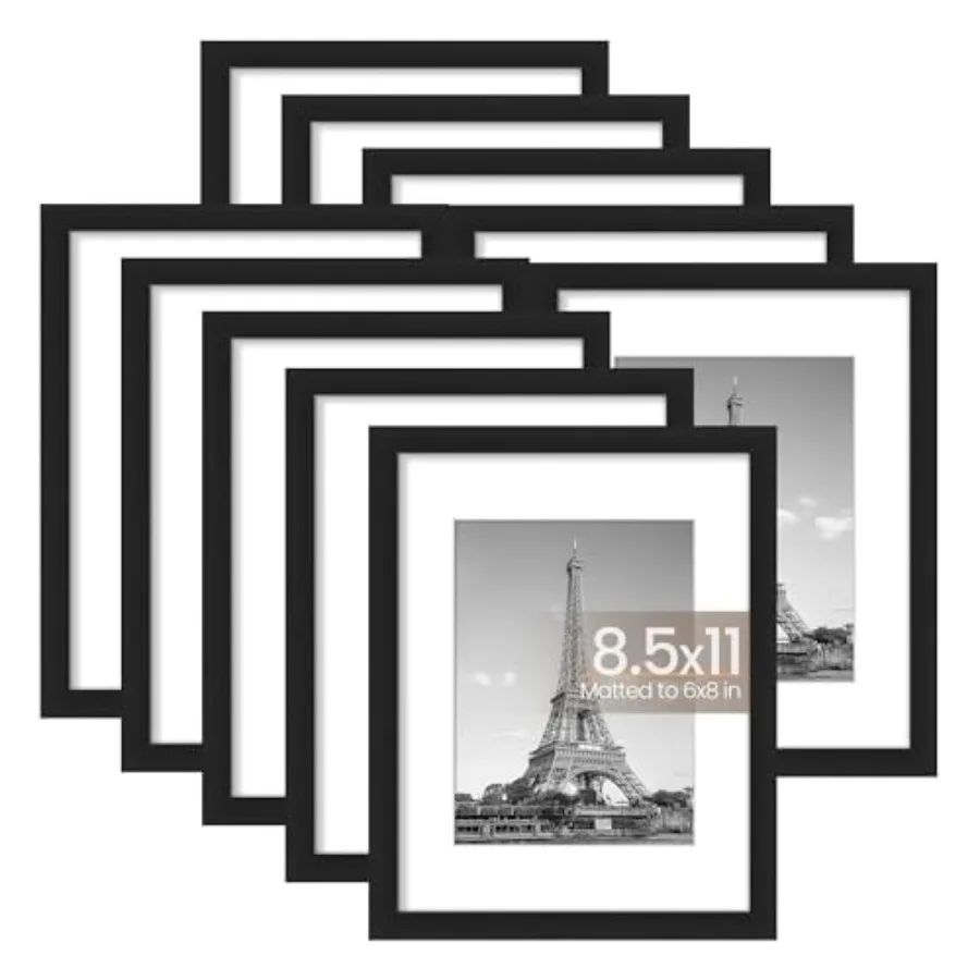 

Набор из 10 фоторамок для фотографий 6x8 с паспарту или без, для коллажа из нескольких фото, для настенного или настольного размещения