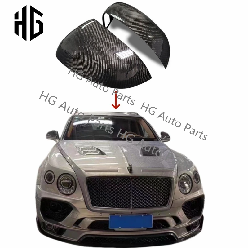 

Best quality real glossy carbon fiber rear view mirror cover sticker parts for bentley bentayga car side mirror covers