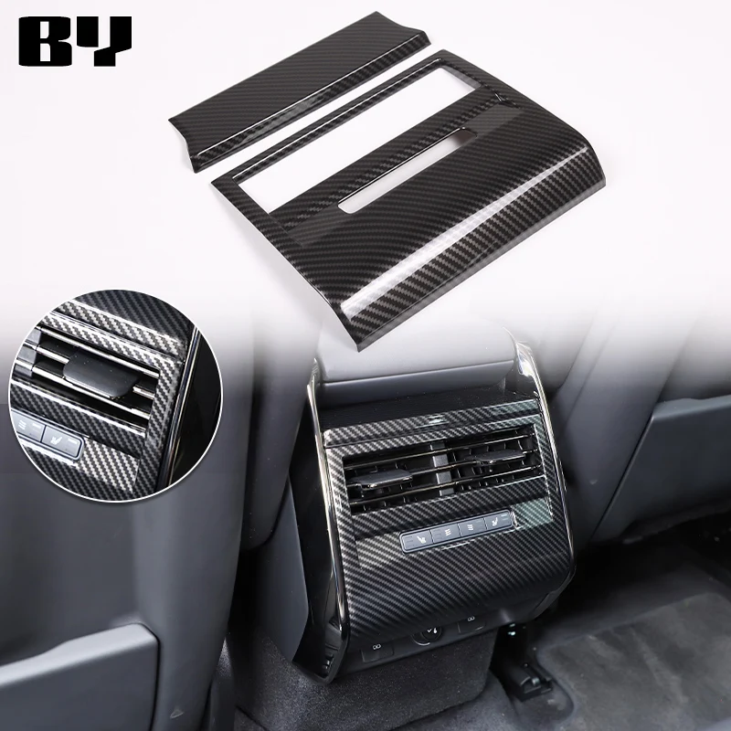 For Land Rover Range Rover Sport 2023+ ABS carbon fiber car rear air conditioning outlet frame sticker car interior accessories