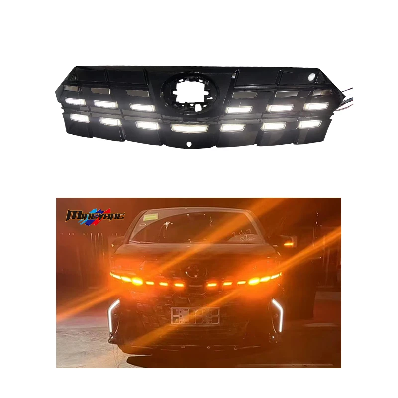 

Modification 2024 Alphard Modellista ABS Plastics Chrome Car Grills for Alphard 40 Series Grille With Led Lights