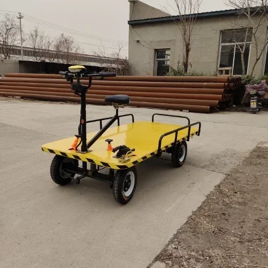 Warehouse Four Wheeled Electric Trolley 800KG-1000KG Electric Flatbed Transporter Four-Wheeled Electric Truck