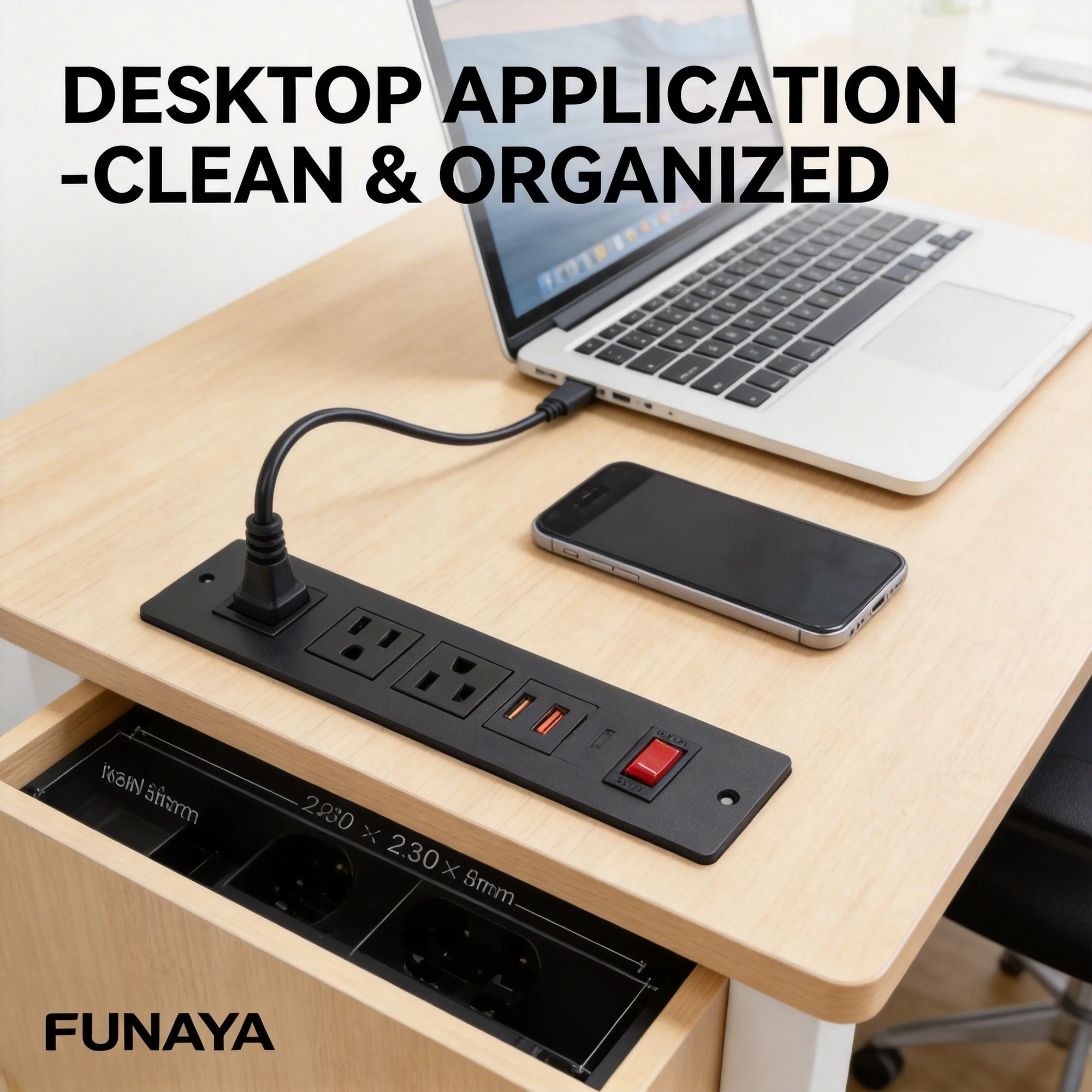 funaya-usデスクトップ隠しソケットmx-ca-usb-a-c-type-b-pd20w過負荷保護内蔵ac110-125-250延長コンセント